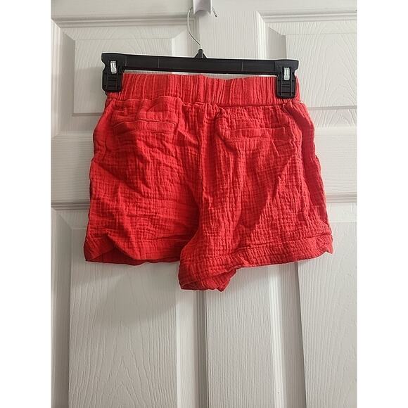 Girls Cooper Key 100% Cotton Soft Red Shorts Medium 7/8 - Picture 2 of 2